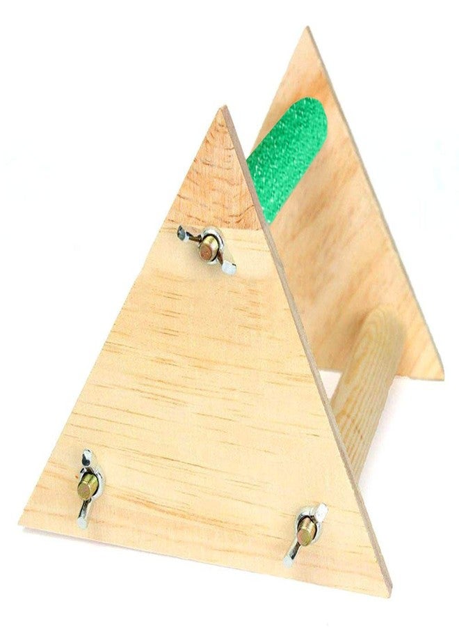 ويستيرن إرا طاولة خشبية طبيعية من العصر الغربي، مجثم تسلق وتدريب للطيور، حامل رمل/لعبة طيور (11 بوصة) - Image 4